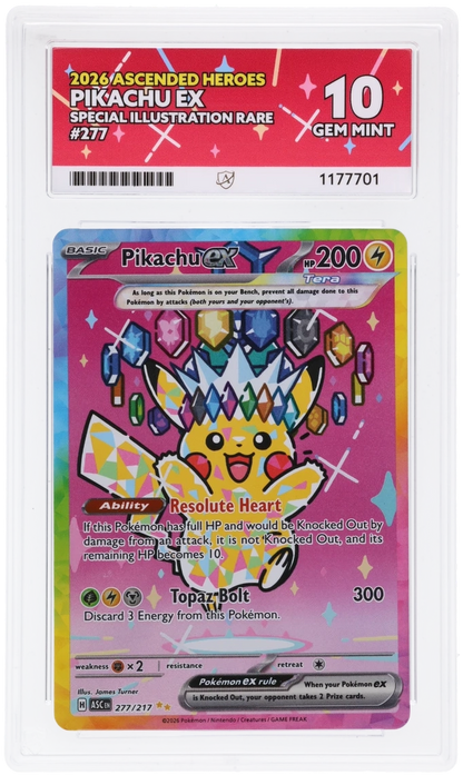 Pikachu EX #277 ACE 10 Special Illustration Rare Ascended Heroes