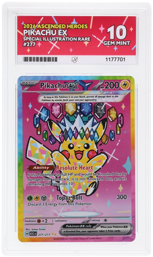 Pikachu EX #277 ACE 10 Special Illustration Rare Ascended Heroes