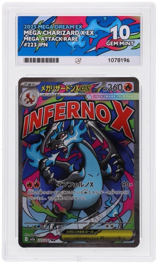 Mega Charizard x Ex 223/193 Mega Attack Rare Pokemon Ace Grading 10